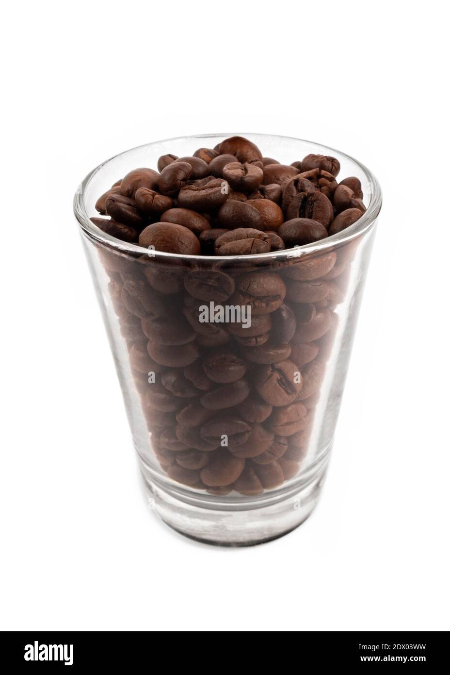 Cup of coffee beans on white background Stock Photo - Alamy