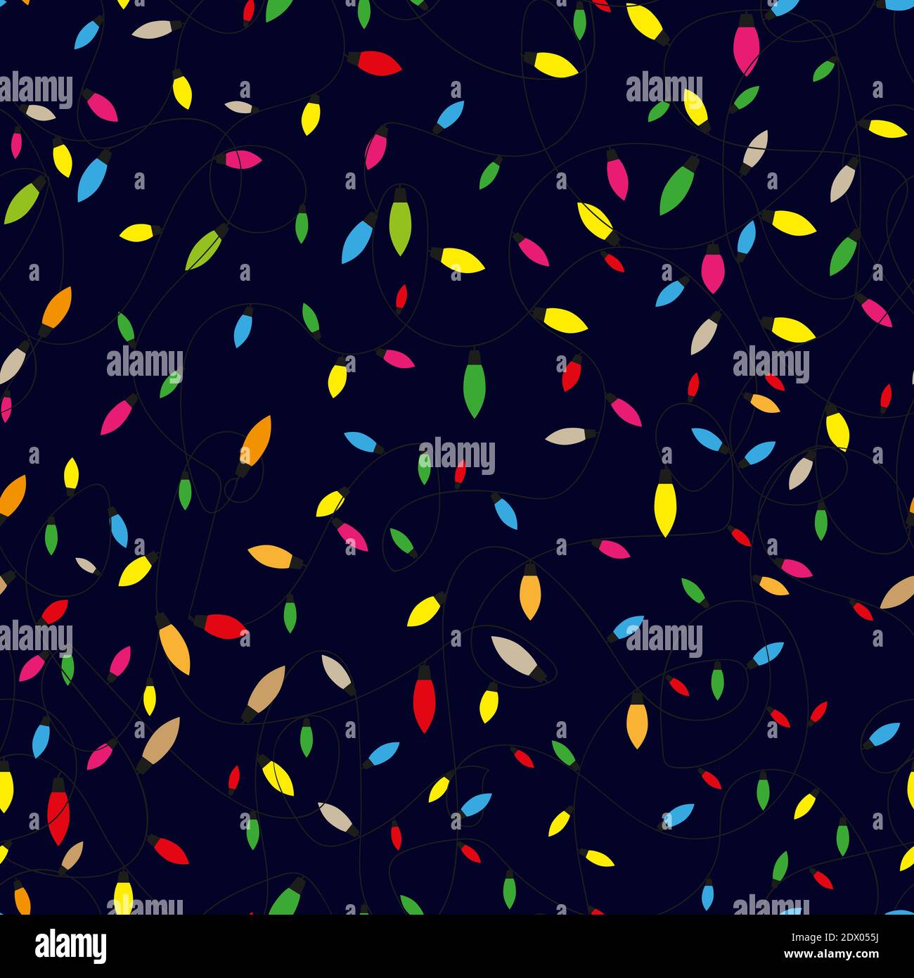 Seamless Christmas lights background in many colors Stock Vector Image ...