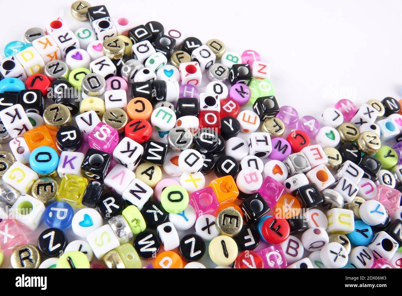 Colorful Blocks With Letters On White Background Stock Photo - Alamy