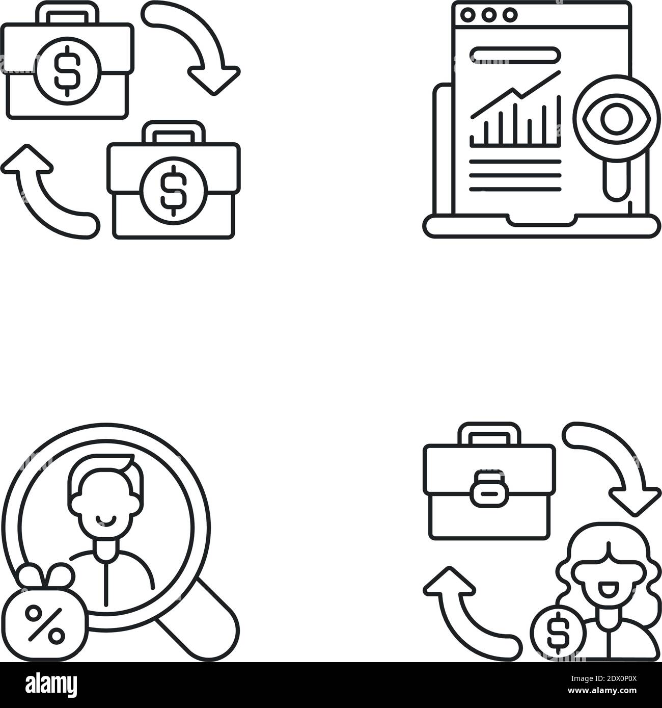 Marketing strategies linear icons set Stock Vector Image & Art - Alamy