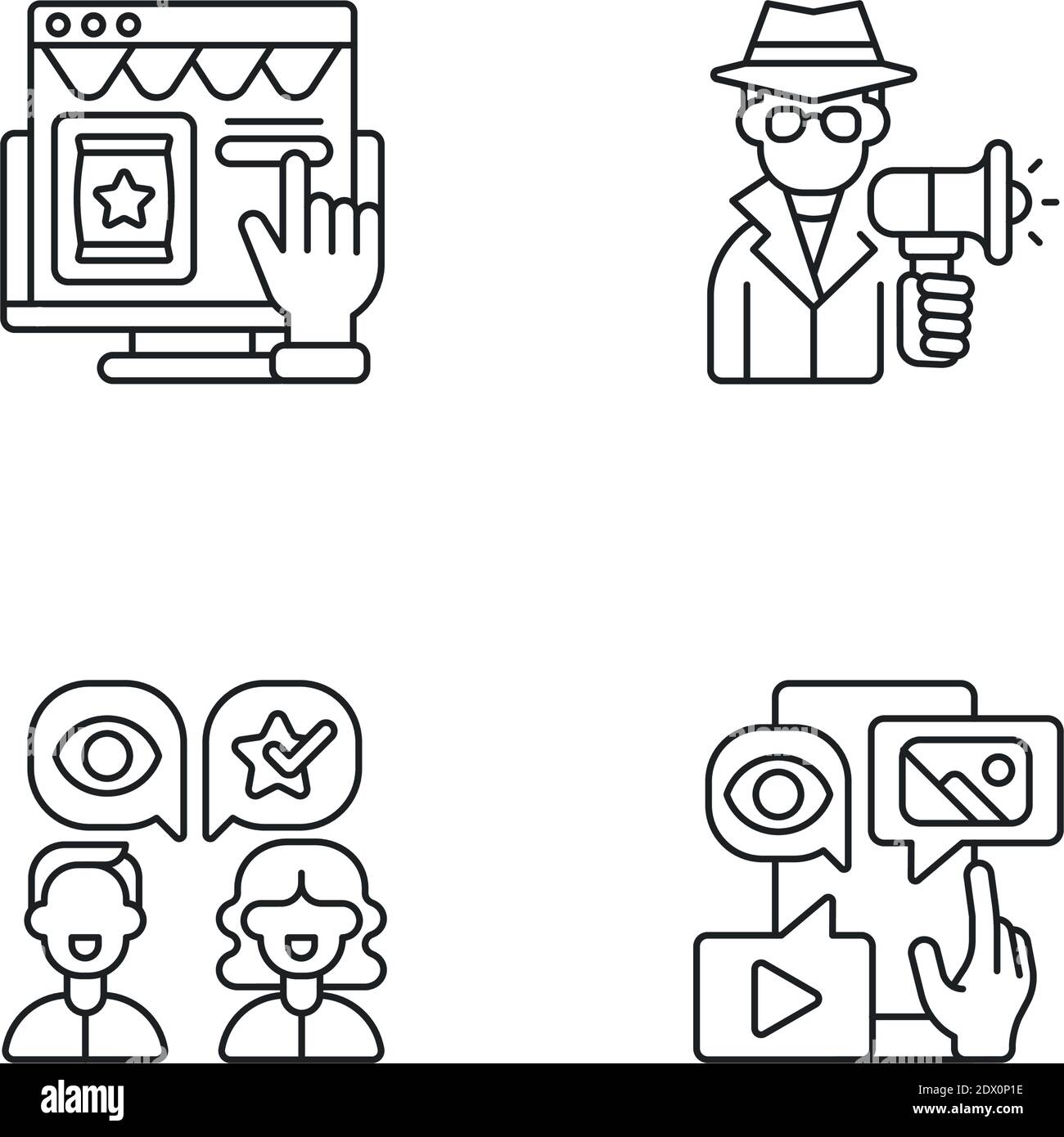 Marketing strategies linear icons set Stock Vector Image & Art - Alamy