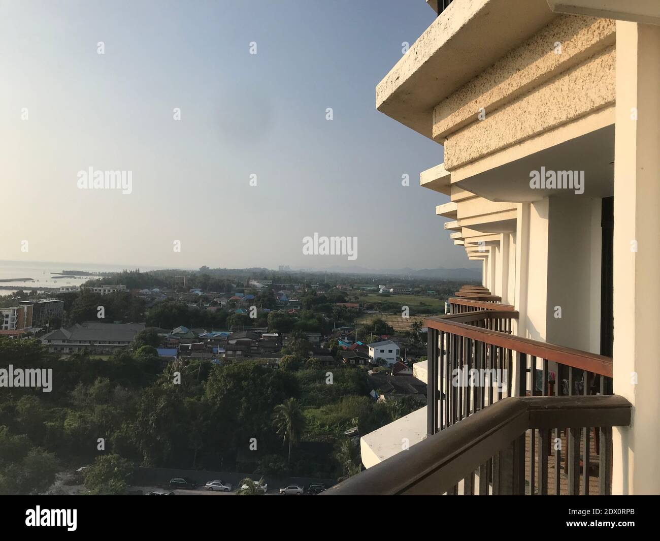 View Of Buildings Against Clear Sky Stock Photo