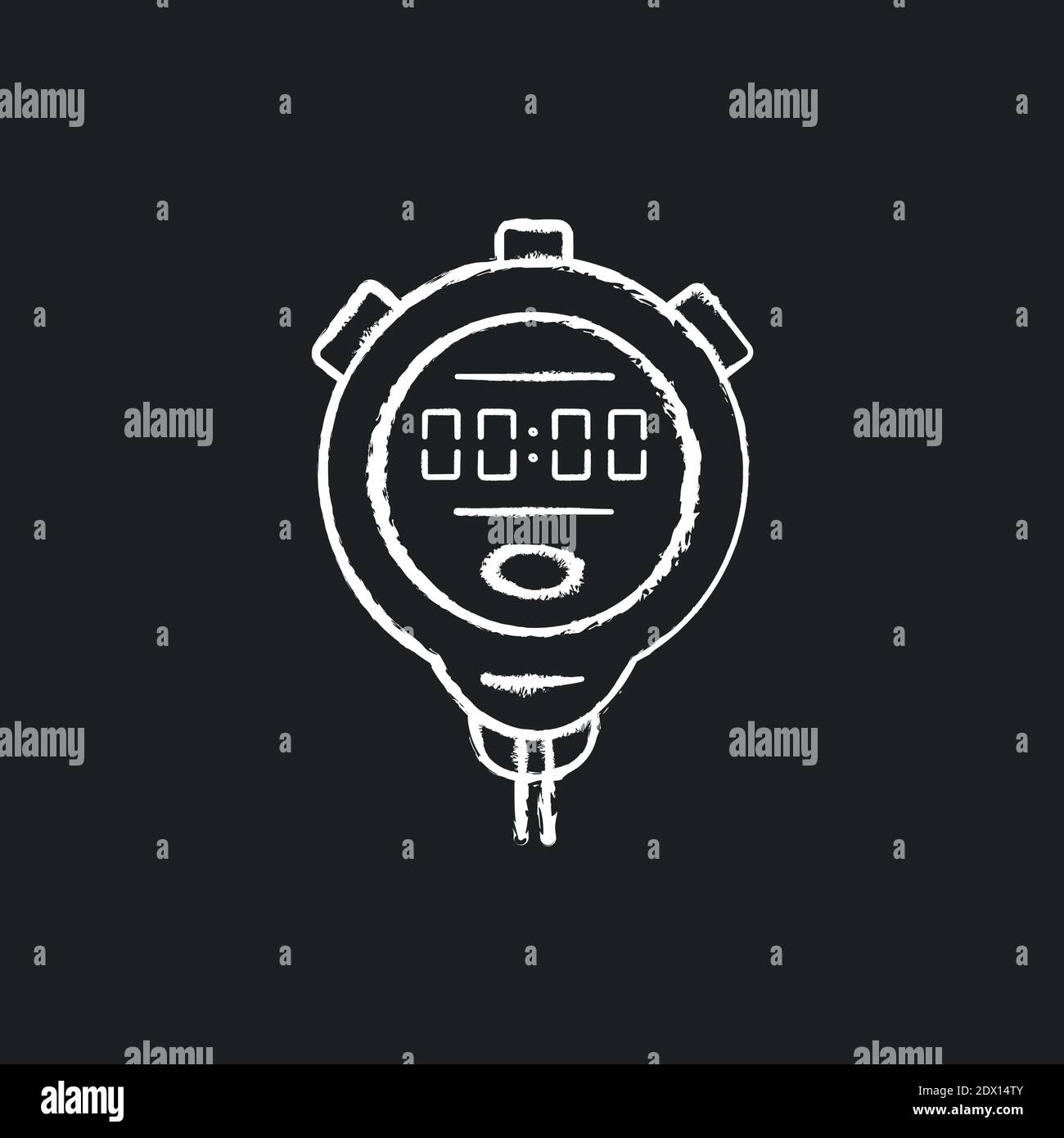 Stopwatch chalk white icon on black background Stock Vector Image & Art ...