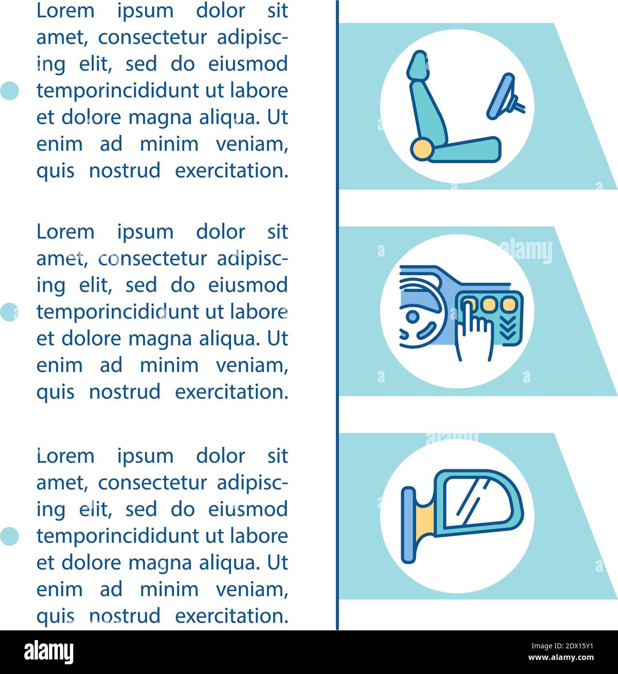 Car controls ergonomics concept icon with text Stock Vector