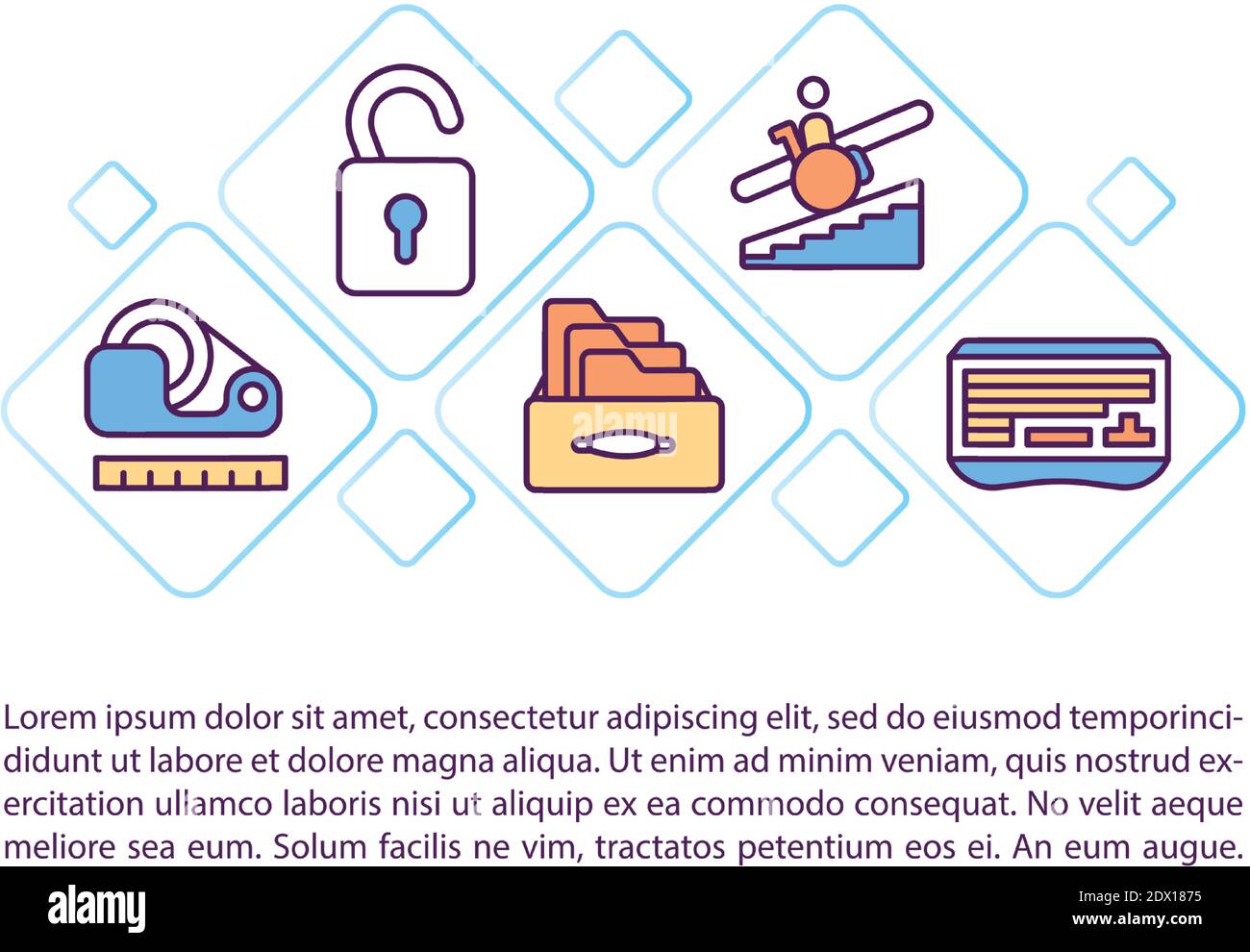 Ergonomics concept icon with text Stock Vector