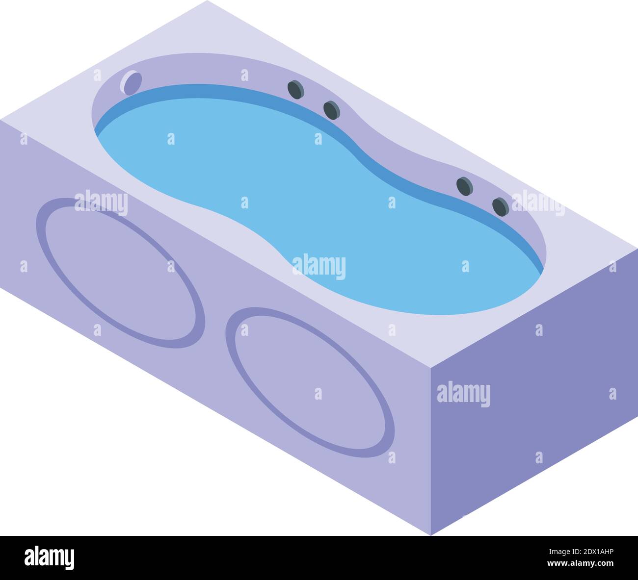 Jacuzzi icon. Isometric of jacuzzi vector icon for web design isolated on white background Stock Vector