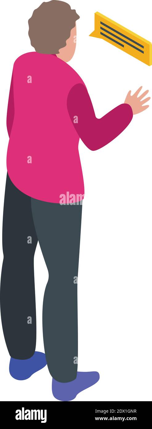 Chat assignment icon. Isometric of chat assignment vector icon for web design isolated on white background Stock Vector