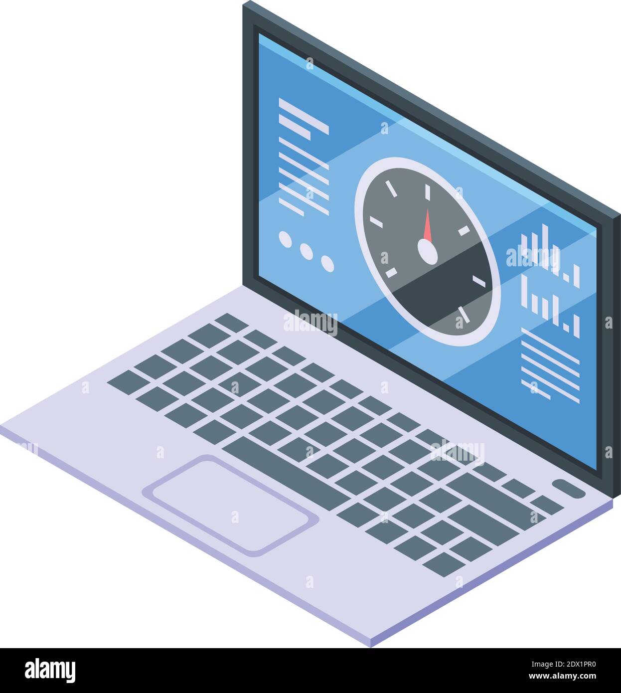 Laptop internet speed icon. Isometric of laptop internet speed vector ...