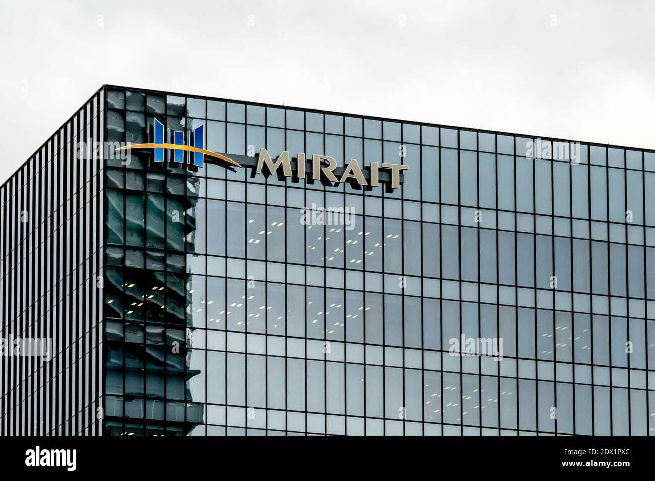 Sign of MIRAIT on the head office building in Tokyo, Japan, on March 22, 2019 Stock Photo