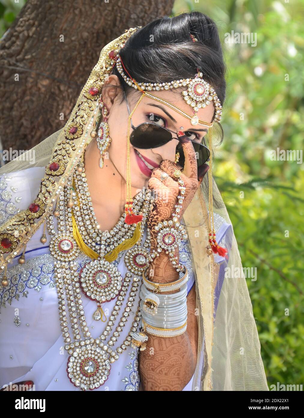 Bride Wearing Sunglasses Stock Photo 