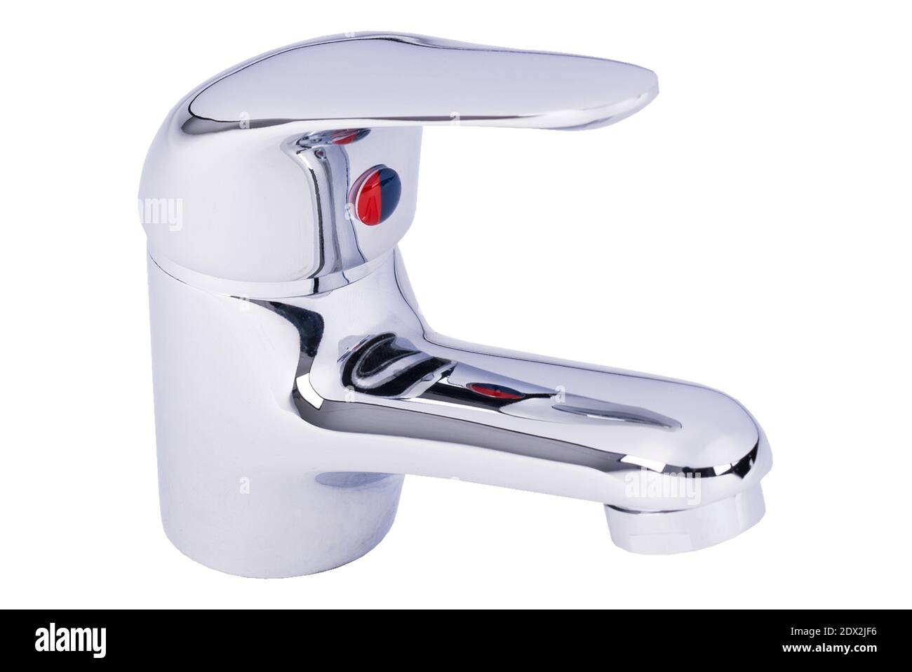 A modern faucet, a cold/hot water mixer tap, for bathroom and kitchen  isolated on a white background Stock Photo - Alamy