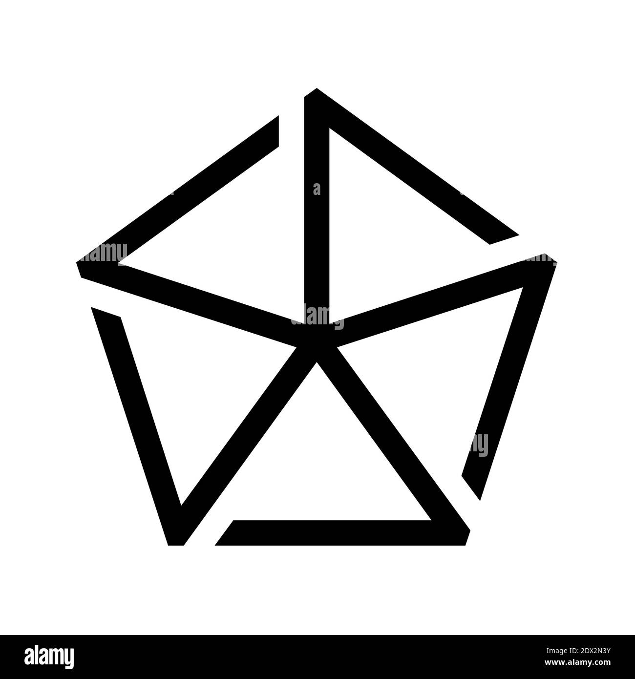 Pentagonal cross symbol icon Stock Photo