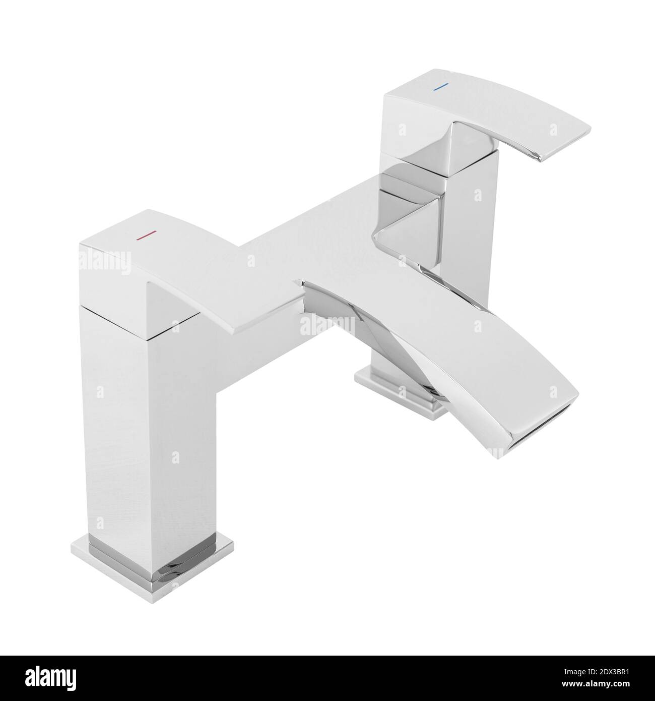 A modernstyle bathroom faucet, a cold/hot water mixer tap isolated on