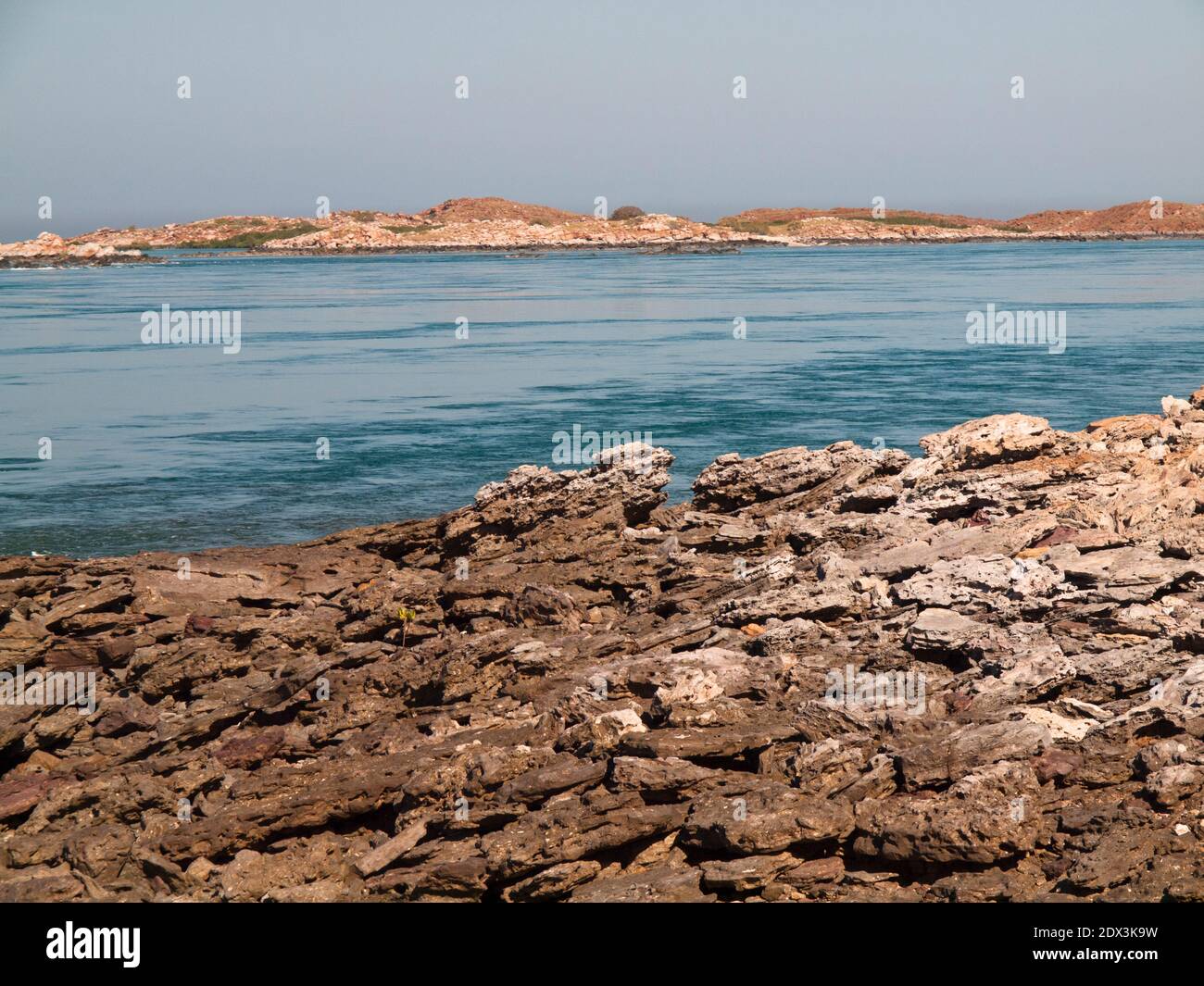 Rocky islets of the Buccaneer Archipelago from One Arm Point, Dampier Peninsula, Western Australia Stock Photo