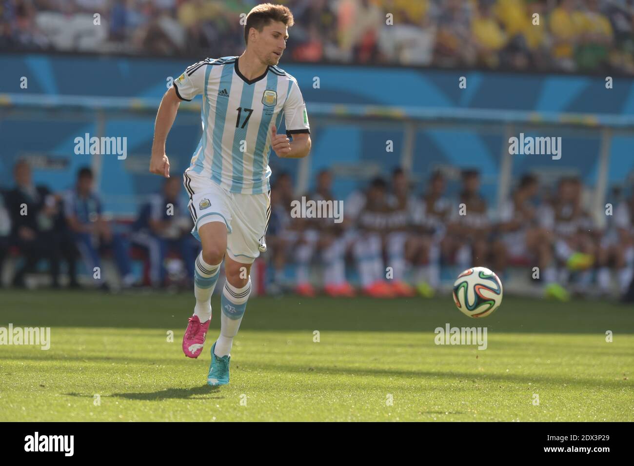 Argentina's Federico Fernandez in Soccer World Cup 2014 1/8 of Final round match Argentina vs Switzerland in Arena Stadium, Sao Paulo, Brasil on July 1st 2014. Argentina won 1-0 (after extra time). Photo by Henri Szwarc/ABACAPRESS.COM Stock Photo