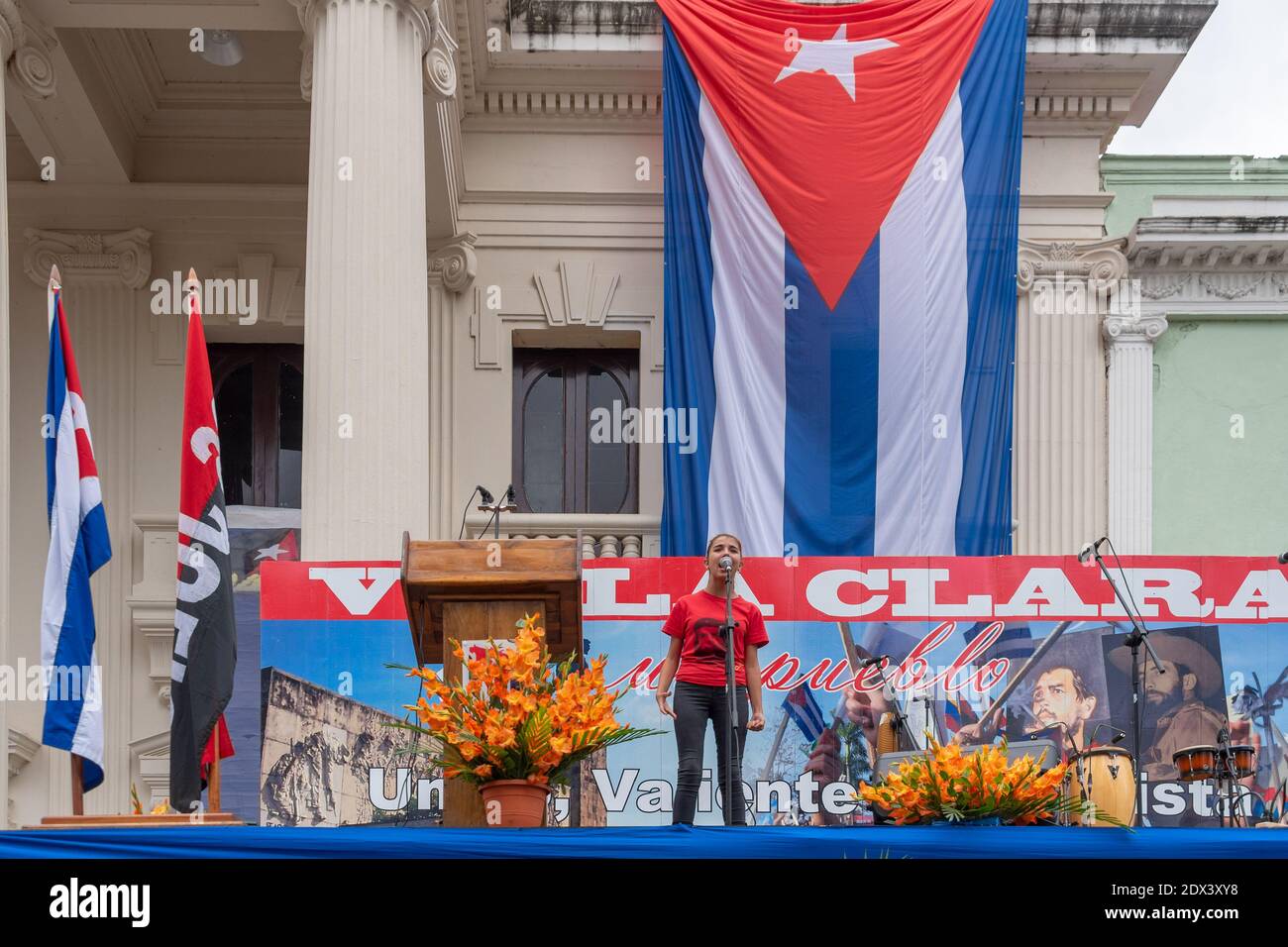 Cuban child partaking in the Victory Caravan cultural event, Santa