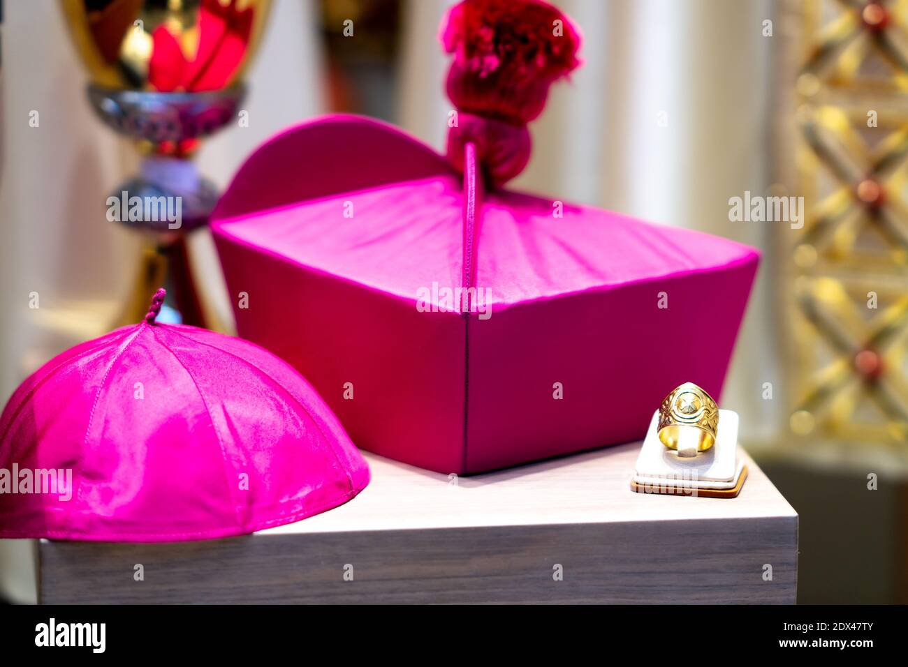 Purple Biretta And Galero, Hats Worn By 