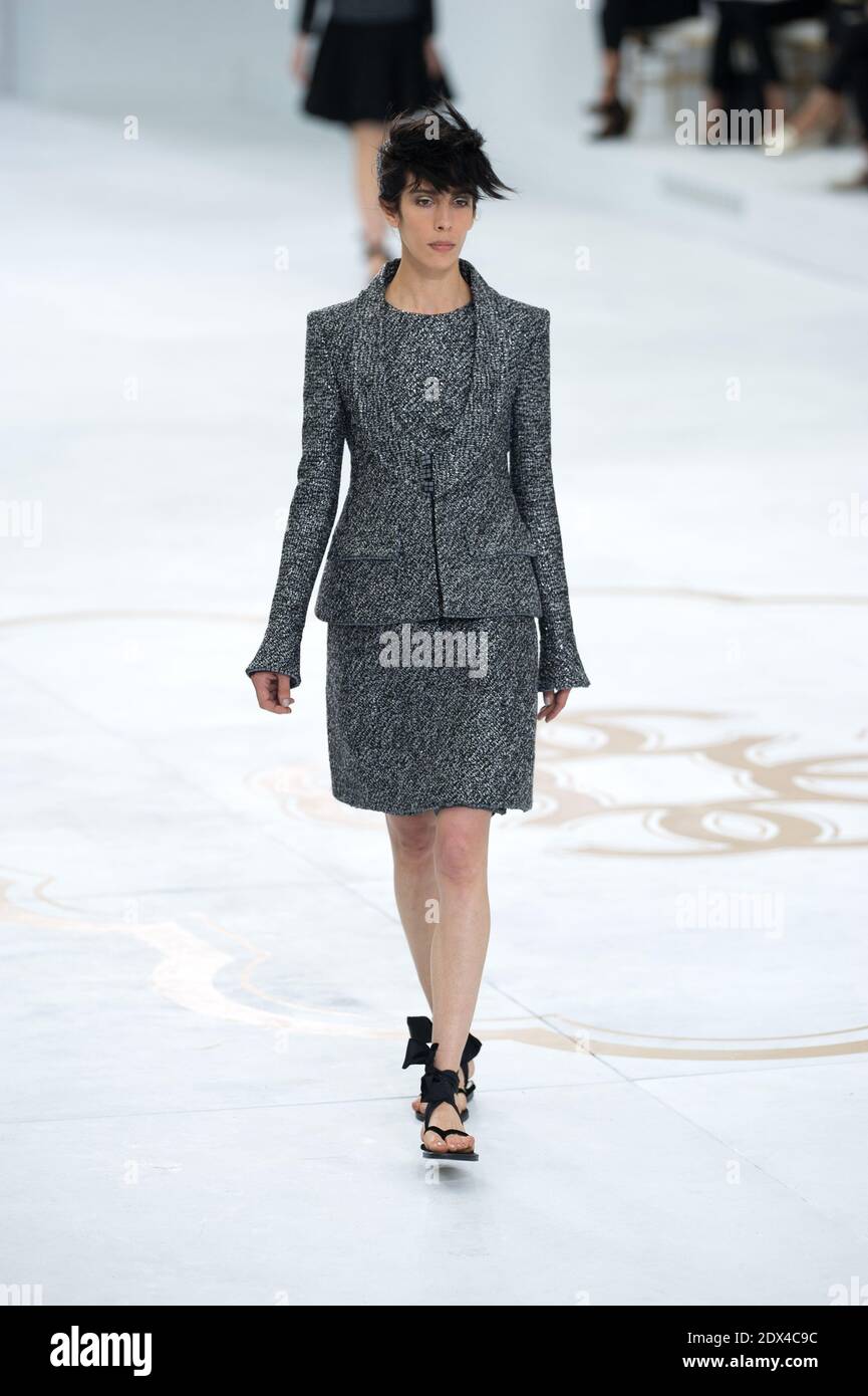 A model walks the runway for the Chanel collection presentation as part of  the Haute-Couture Fall-Winter 2014-2015 fashion week, at the Grand Palais  in Paris, France, on July 8, 2014. Photo Thierry