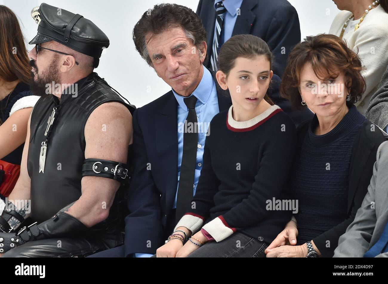Peter Marino, former Culture minister Jack Lang and his wife Monique attend  the Chanel collection presentation as part of the Haute-Couture Fall-Winter  2014-2015 fashion week, at the Grand Palais in Paris, France