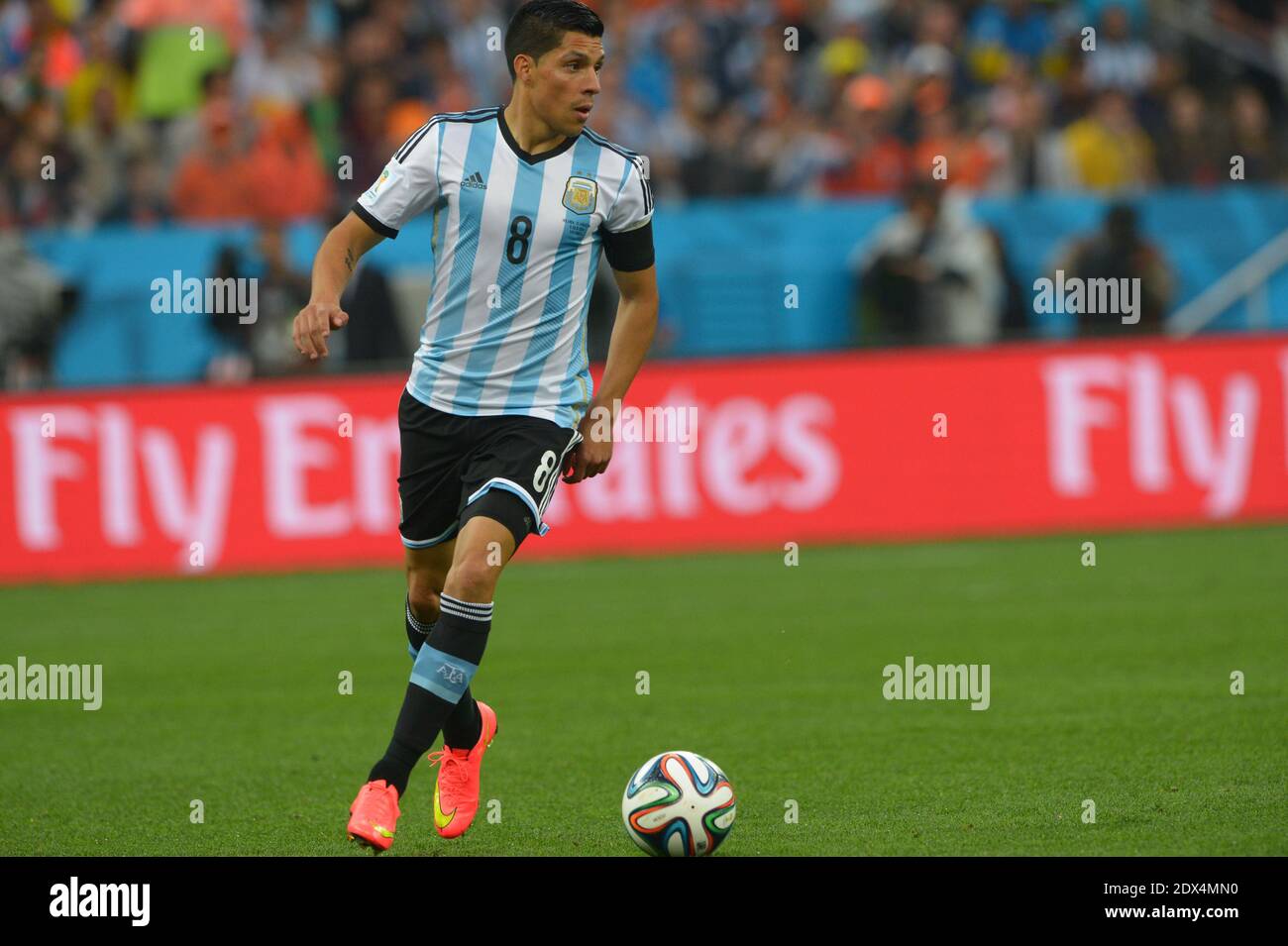Argentina's Enzo Perez during Soccer World Cup Semi Final match Netherlands v Argentina at Itaquera Stadium, Sao Paulo, Brazil on July 9, 2014. Argentina won on the penalty shoot-out 5-3 after a 0-0 score. Photo by Henri Szwarc/ABACAPRESS.COM Stock Photo