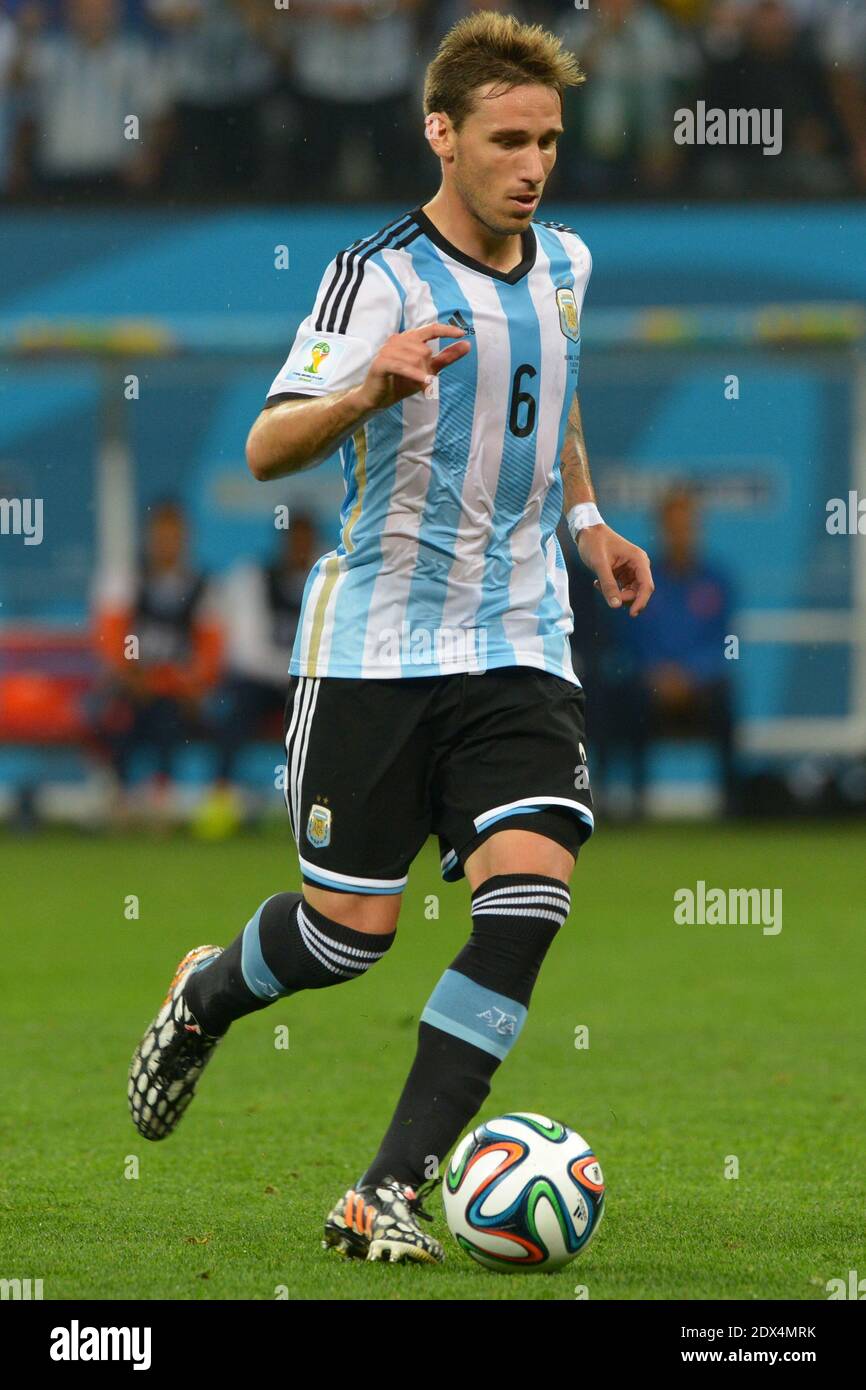 Argentina's Lucas Biglia during Soccer World Cup Semi Final match Netherlands v Argentina at Itaquera Stadium, Sao Paulo, Brazil on July 9, 2014. Argentina won on the penalty shoot-out 5-3 after a 0-0 score. Photo by Henri Szwarc/ABACAPRESS.COM Stock Photo