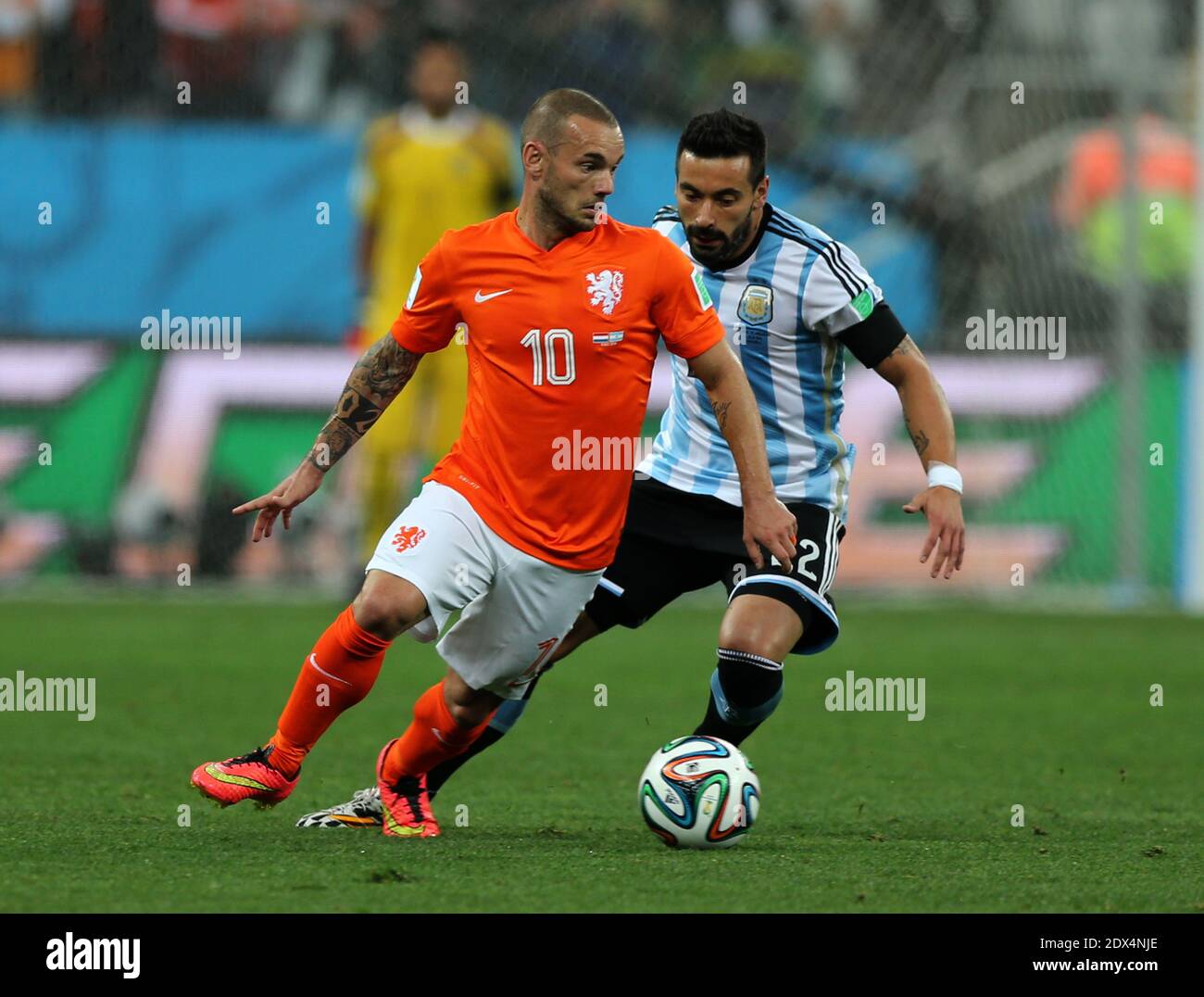 Wesley Sneijder, Holland - Soccer - FIFA World Cup 2014 - Semi Final -  Netherlands v Argentina - Arena de Sao Paulo, Brazil, Wednesday July 9,  2014. Photo by Giuliano Bevilacqua/ABACAPRESS.COM Stock Photo - Alamy