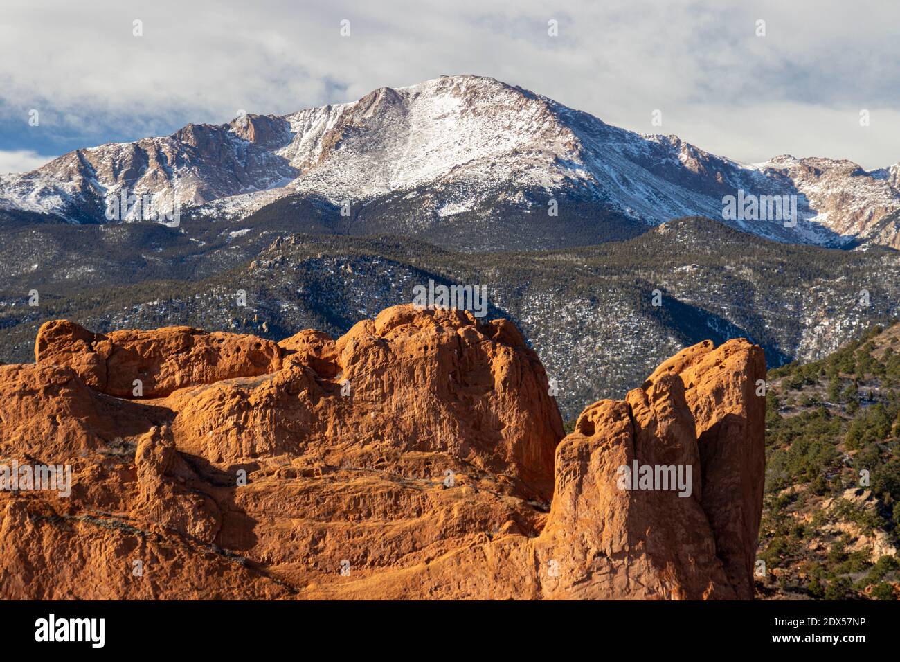Beautiful view of Garden of the Gods and Pikes Peak Colorado Stock ...