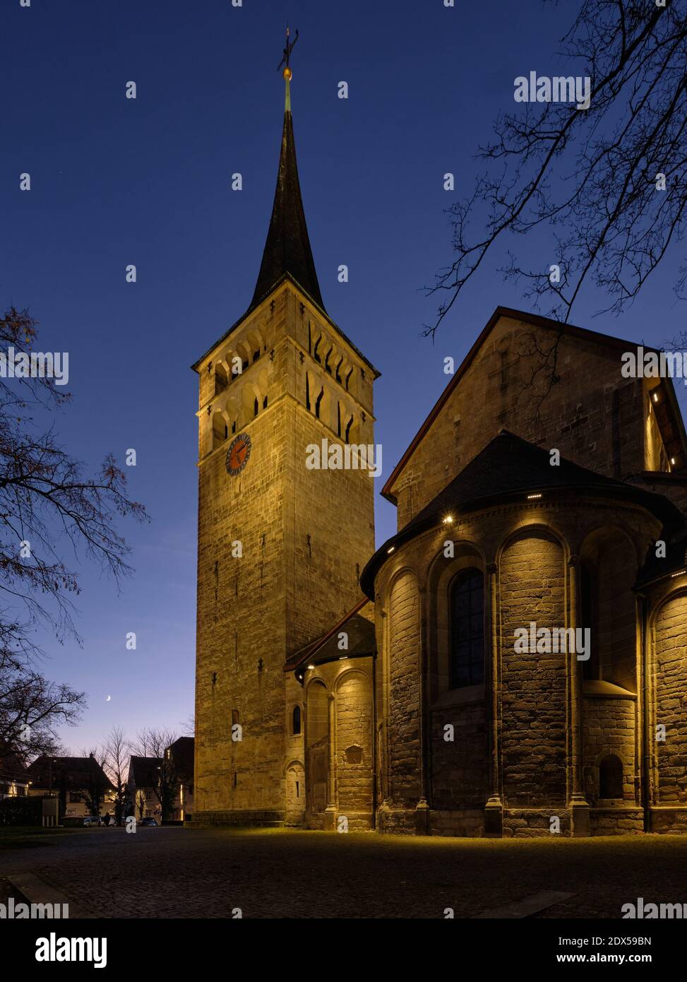 Martinskirche Sindelfingen at dusk Stock Photo