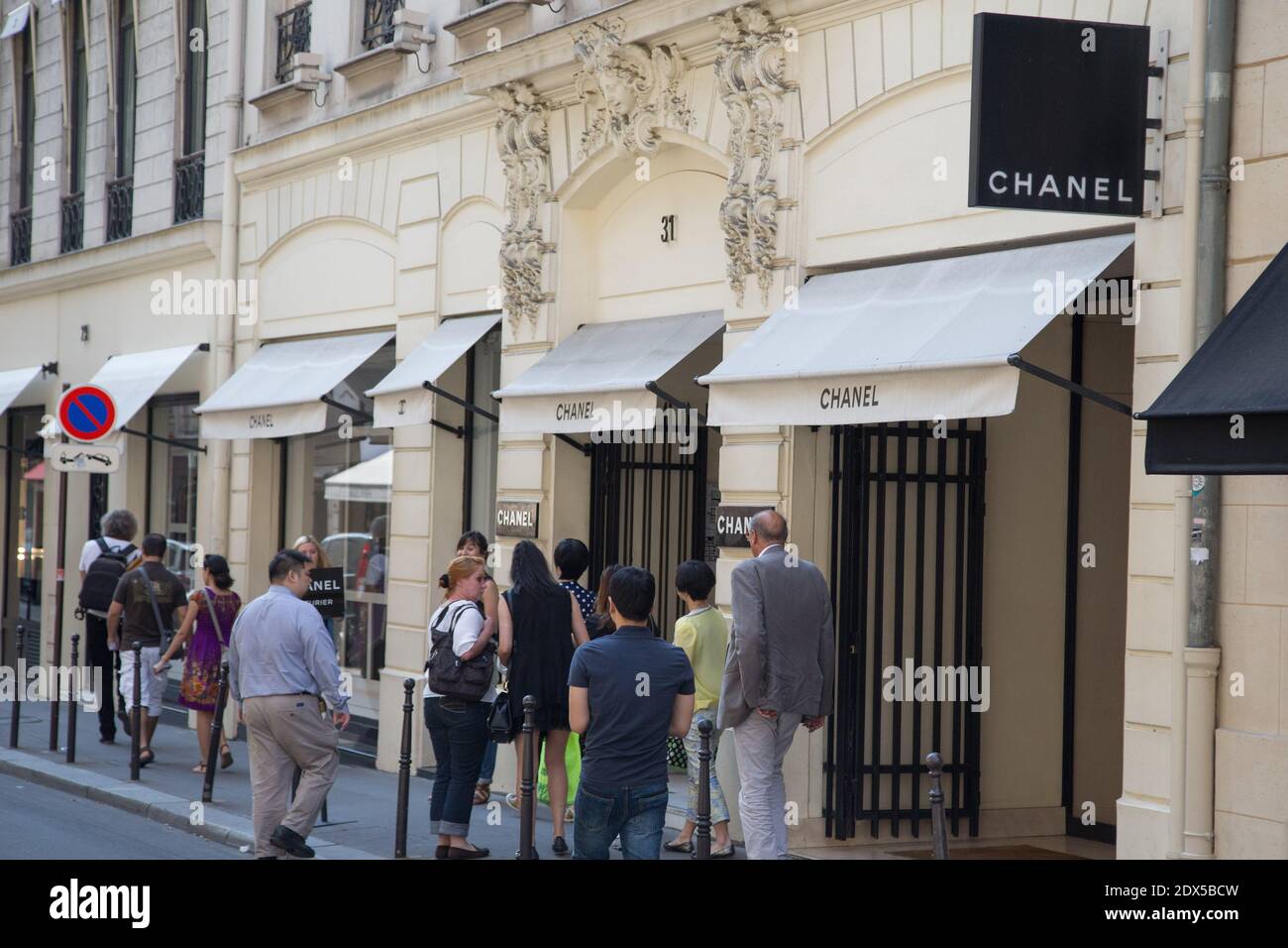 Outside view of Chanel, rue Cambon in Paris, France. July 25, 2014