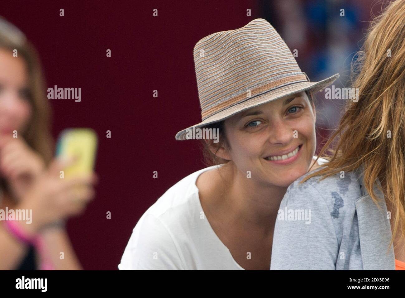 French actress Marion Cotillard attending the Jumping Longines Global Champions Tour in Chantilly, France on July 27, 2014. Photo by Laurent Zabulon/ABACAPRESS.COM Stock Photo