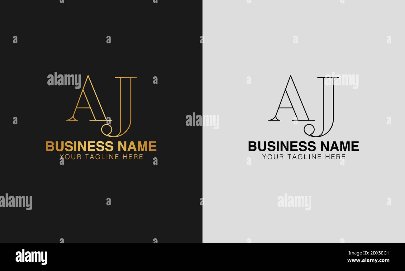 AJ A J initial  based abstract modern minimal creative logo, vector template image. luxury logotype logo, initial logo. Stock Vector