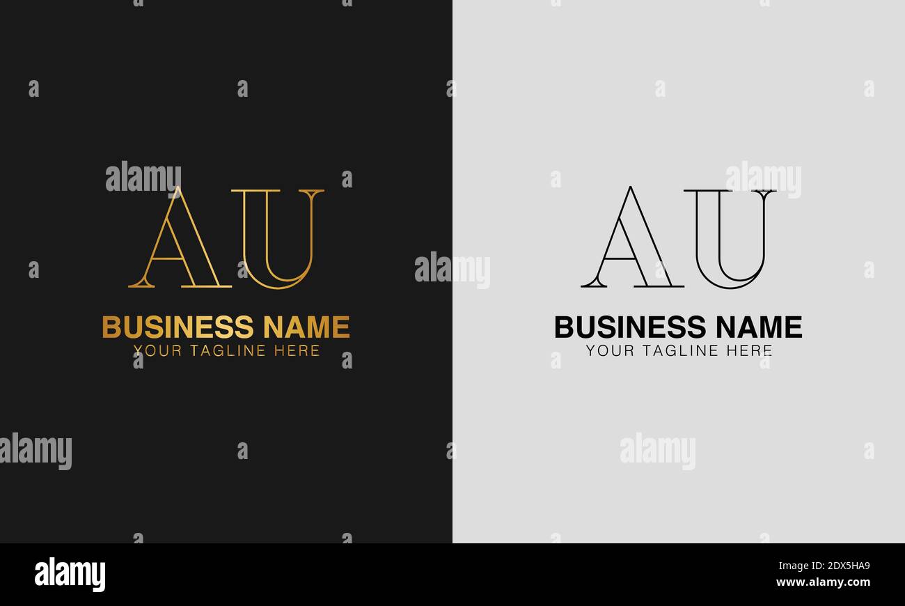 AU A U initial  based abstract modern minimal creative logo, vector template image. luxury logotype logo, initial logo. Stock Vector