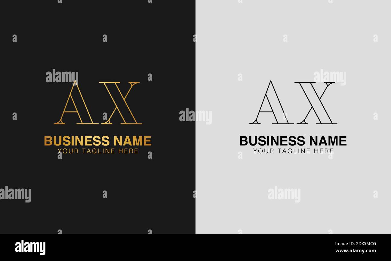 AX A X initial  based abstract modern minimal creative logo, vector template image. luxury logotype logo, initial logo. Stock Vector
