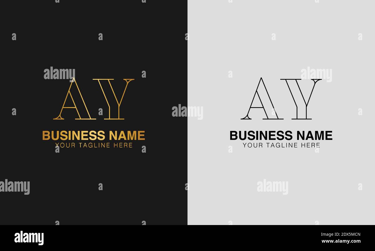 AY A Y initial  based abstract modern minimal creative logo, vector template image. luxury logotype logo, initial logo. Stock Vector