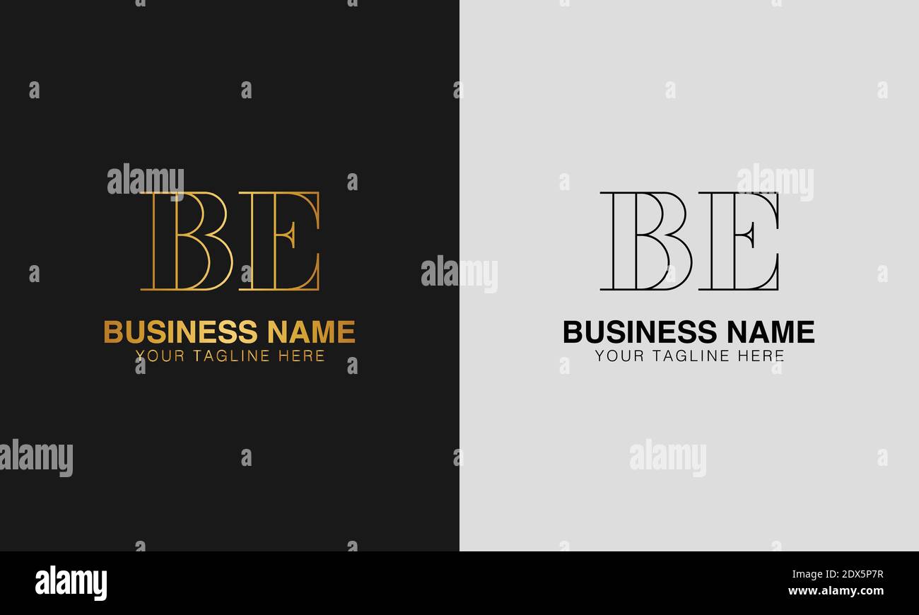 BE B E initial  based abstract modern minimal creative logo, vector template image. luxury logotype logo, initial logo. Stock Vector