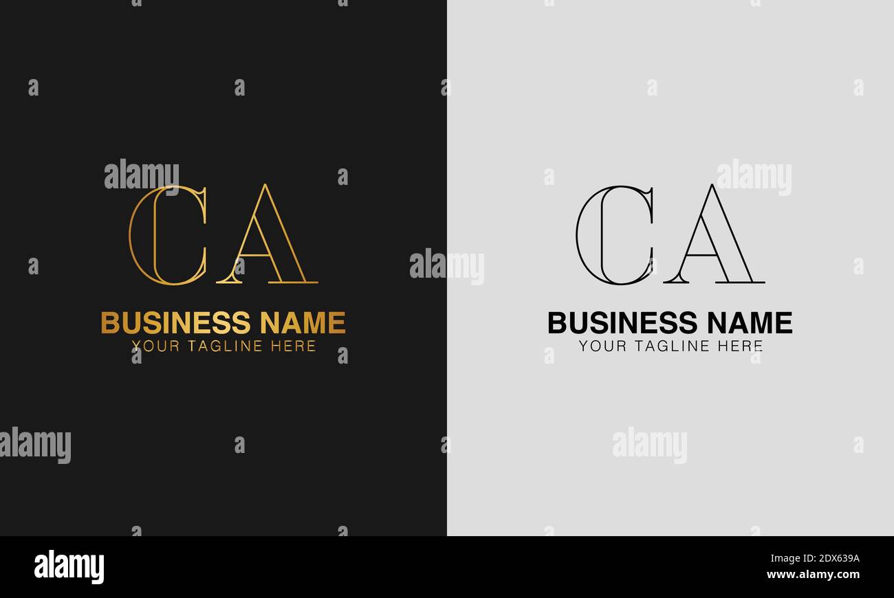 CA C A initial  based abstract modern minimal creative logo, vector template image. luxury logotype logo, initial logo. Stock Vector