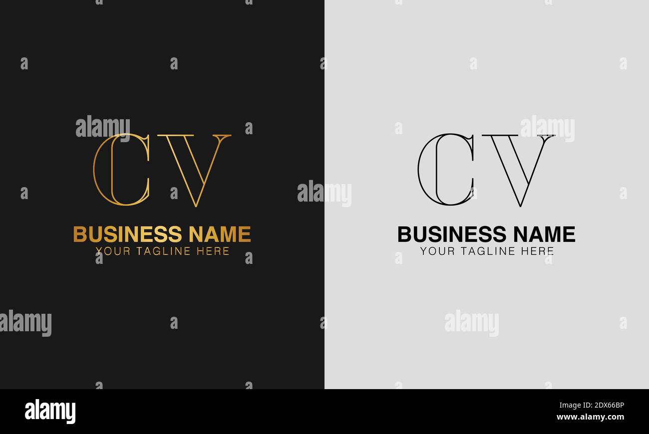CV C V initial  based abstract modern minimal creative logo, vector template image. luxury logotype logo, initial logo. Stock Vector
