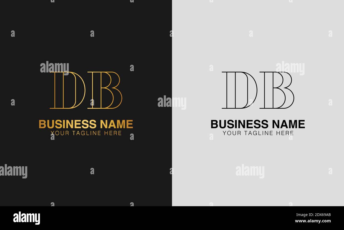 DB D B initial  based abstract modern minimal creative logo, vector template image. luxury logotype logo, initial logo. Stock Vector