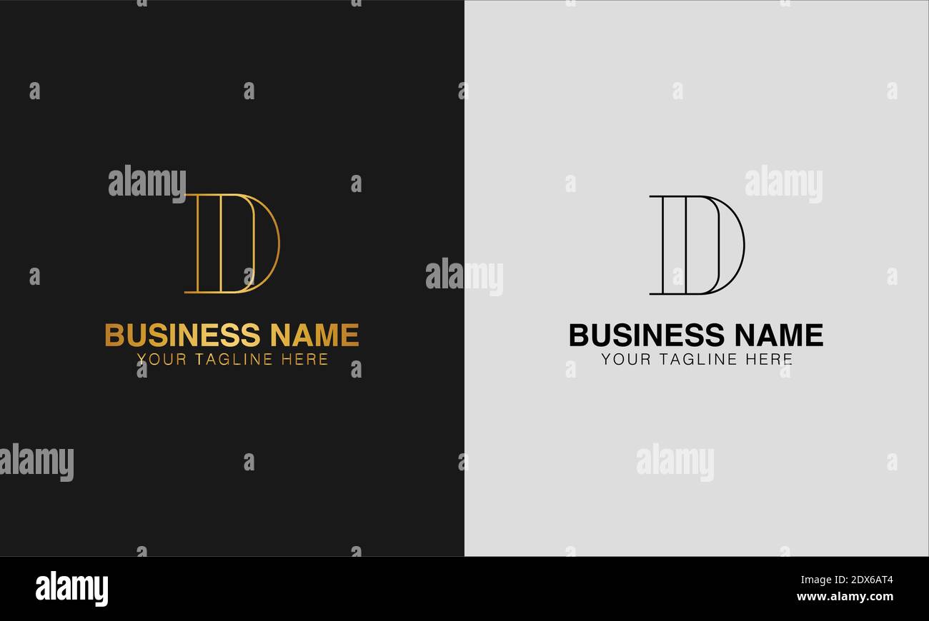 DD D initial based abstract modern minimal creative logo, vector template image. luxury logotype logo, initial logo. Stock Vector