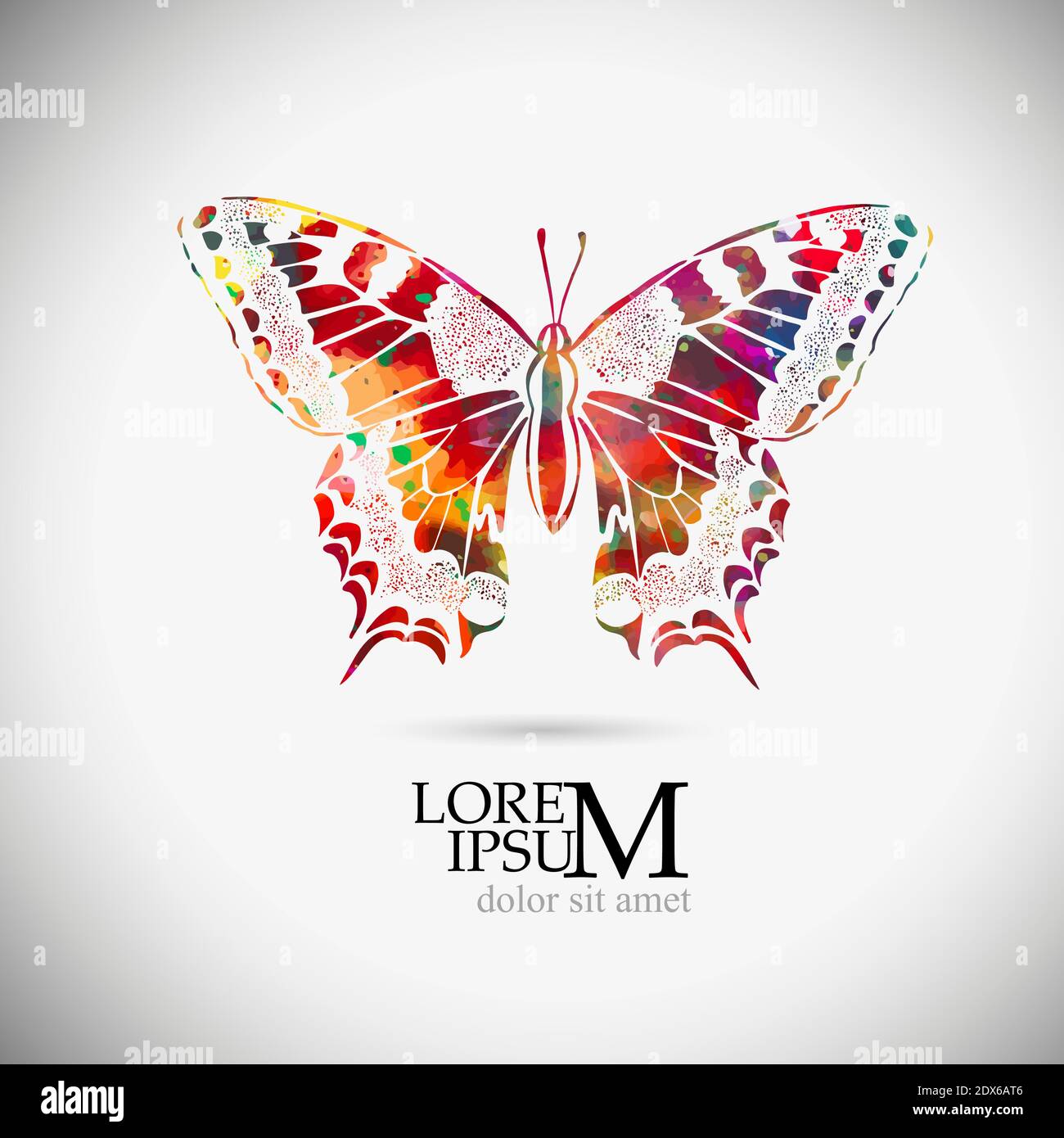 The abstract butterfly is multicolored. Vector illustration Stock ...