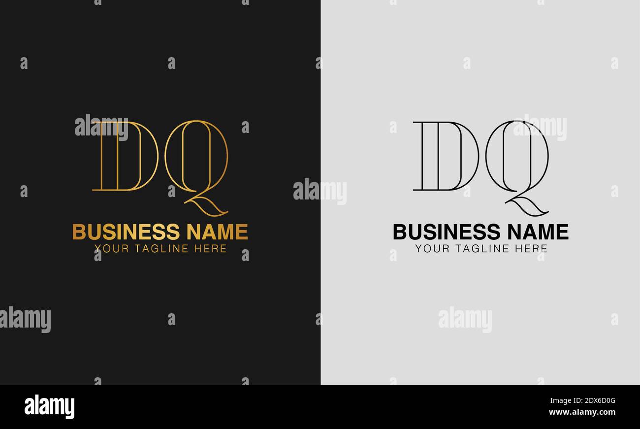 DQ D Q initial based abstract modern minimal creative logo, vector template image. luxury logotype logo, initial logo. Stock Vector