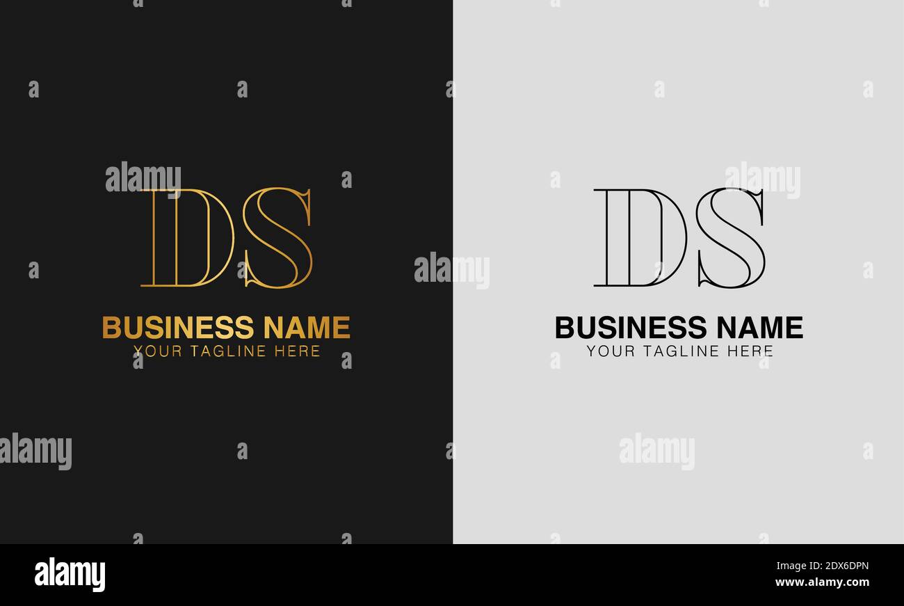 DS D S initial  based abstract modern minimal creative logo, vector template image. luxury logotype logo, initial logo. Stock Vector