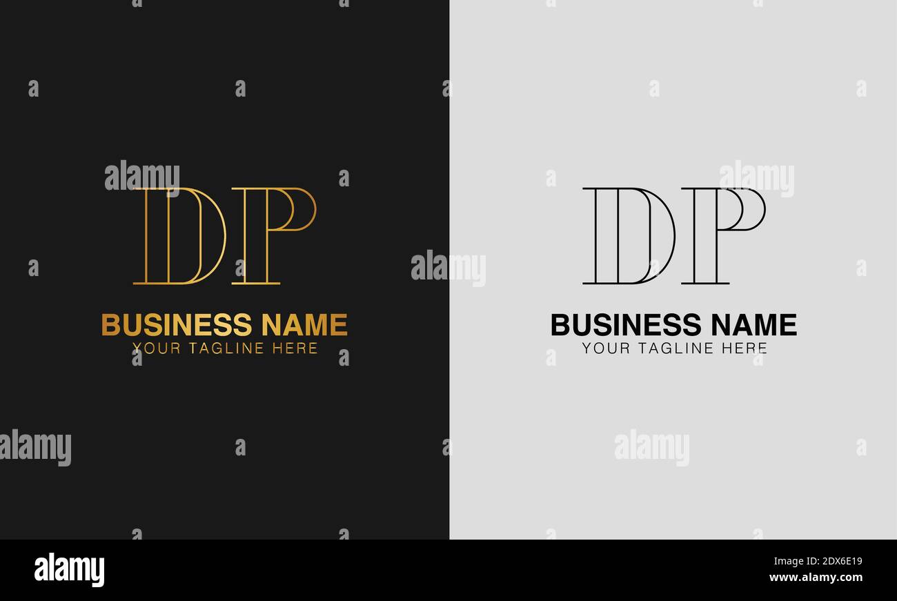 DP D P initial  based abstract modern minimal creative logo, vector template image. luxury logotype logo, initial logo. Stock Vector