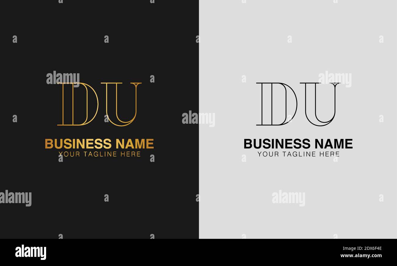 DU D U initial  based abstract modern minimal creative logo, vector template image. luxury logotype logo, initial logo. Stock Vector