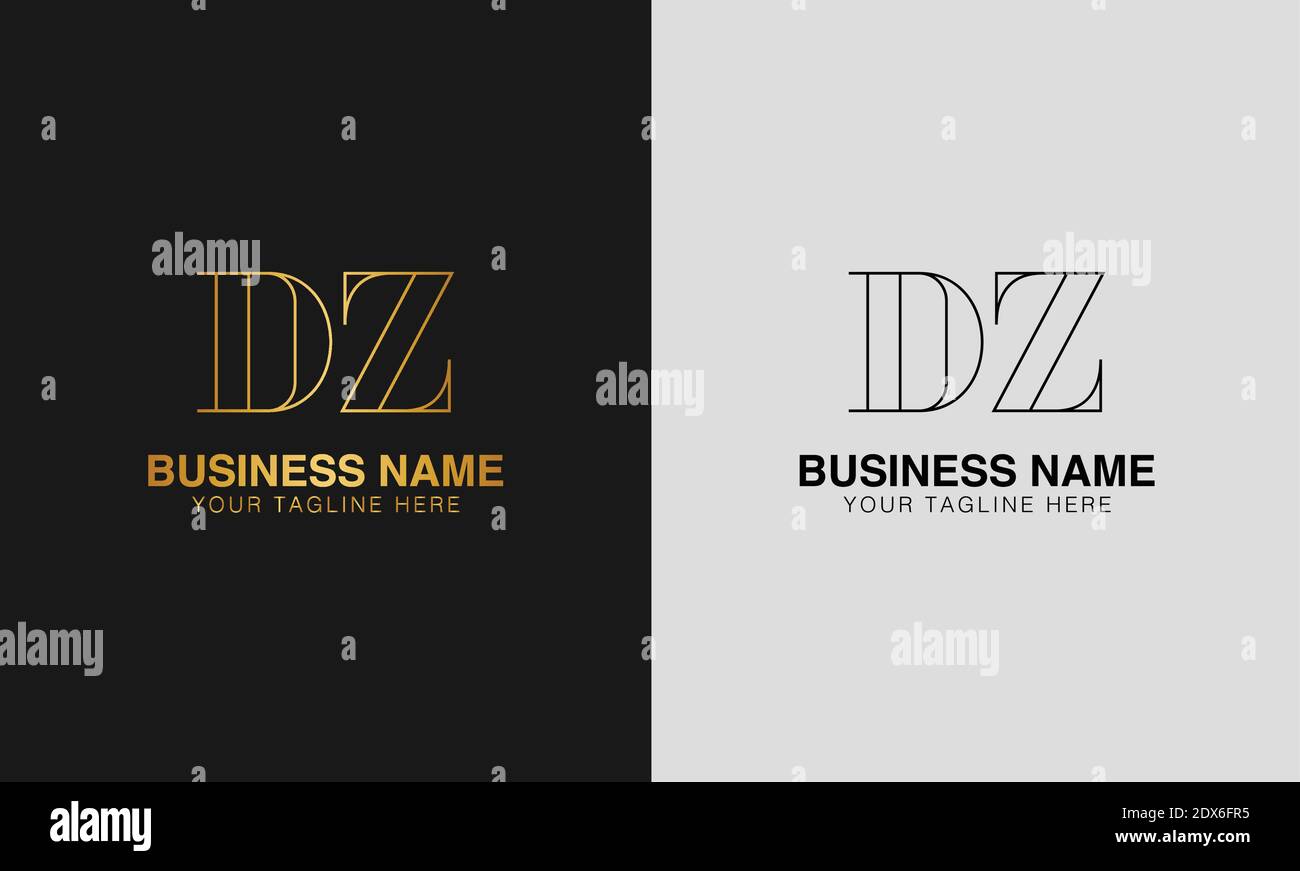 DZ D Z initial based abstract modern minimal creative logo, vector template image. luxury logotype logo, initial logo. Stock Vector