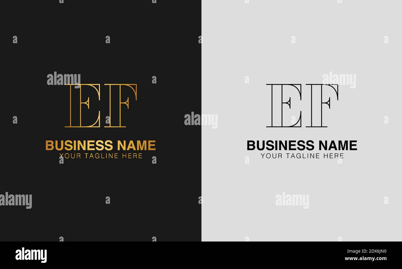 EF E F initial  based abstract modern minimal creative logo, vector template image. luxury logotype logo, initial logo. Stock Vector
