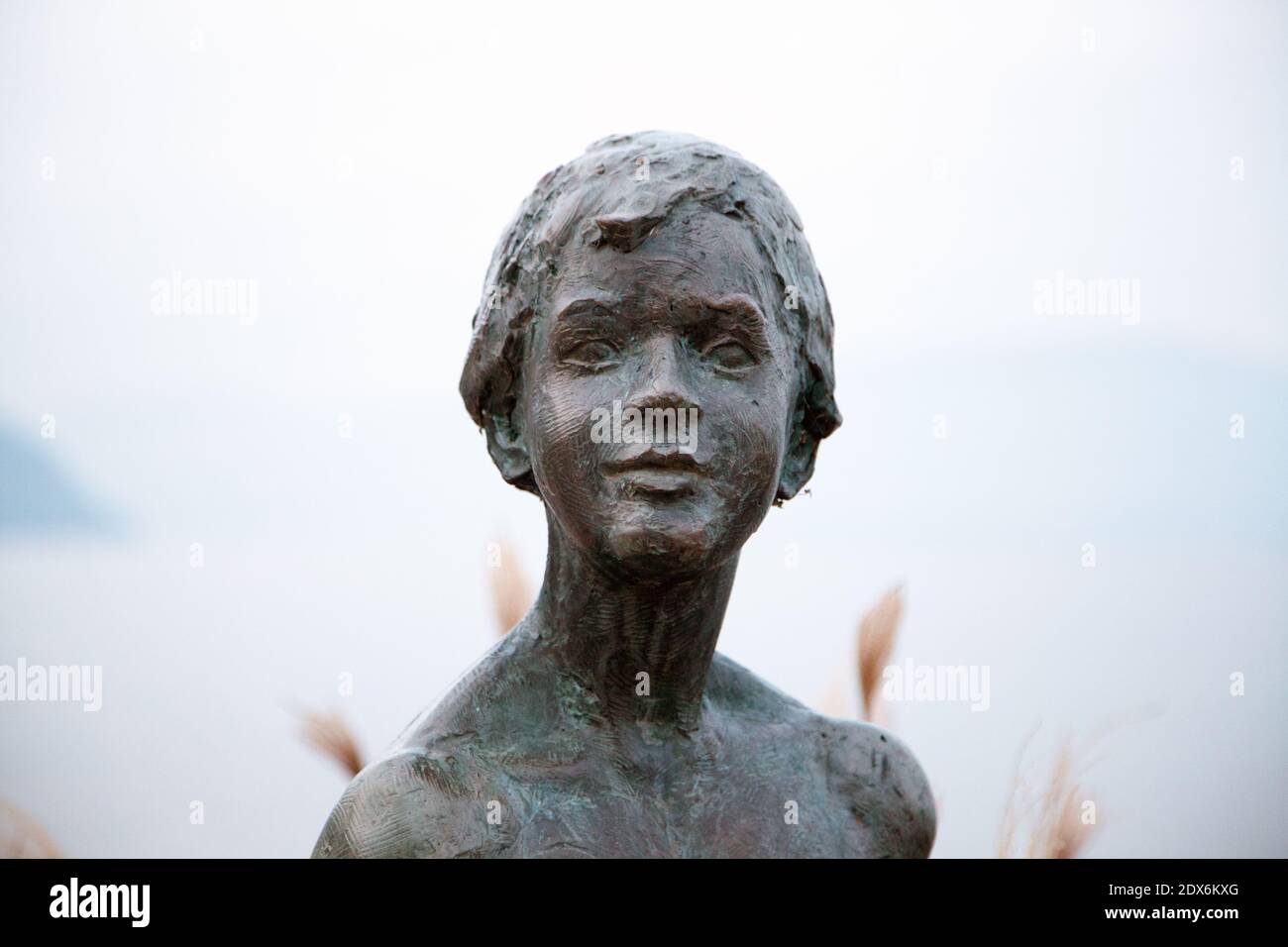 Sculpture de Friedhelm Zilly réalisée en 2011. Lac du Bourget. Savoie. France Stock Photo