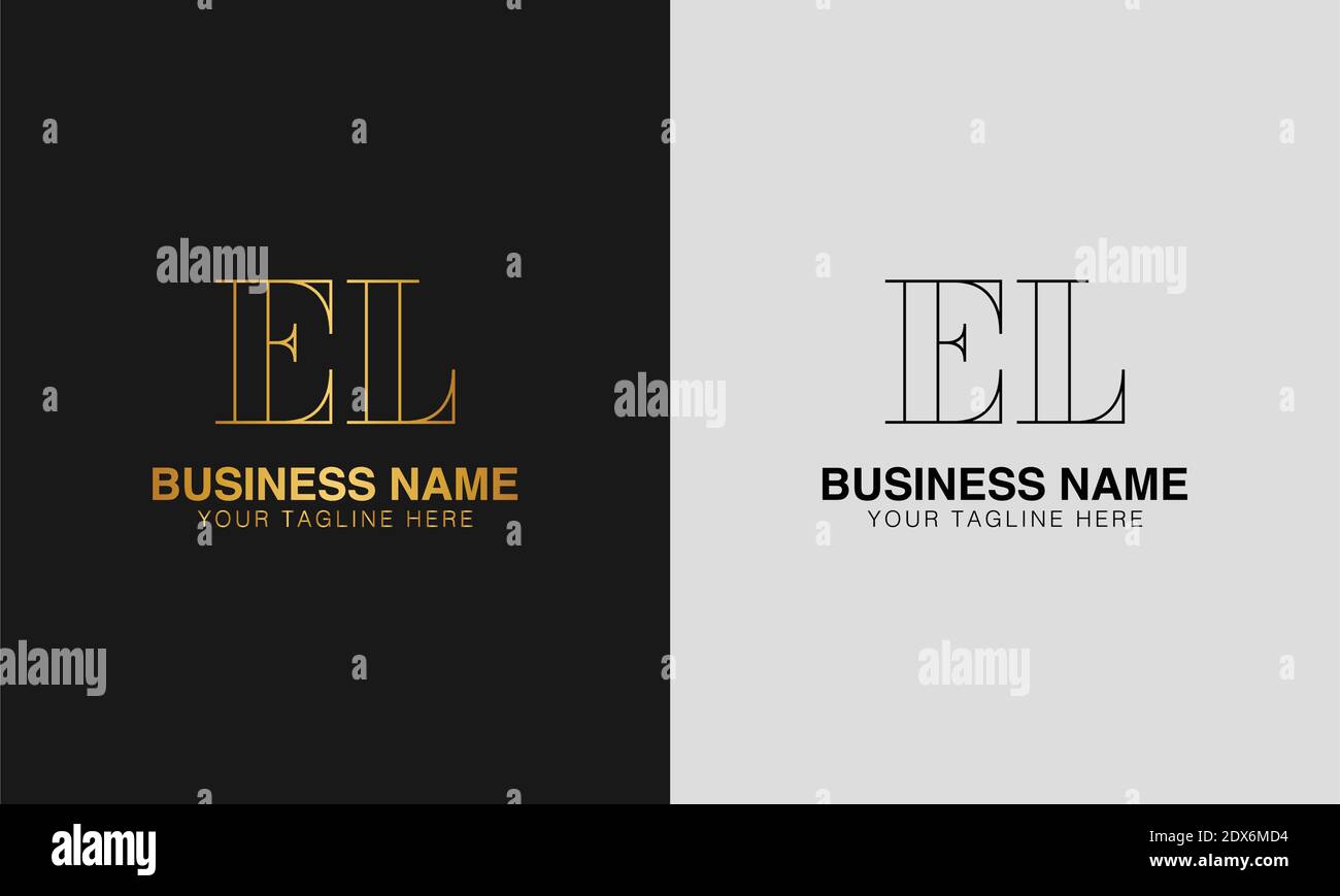 EL E L initial  based abstract modern minimal creative logo, vector template image. luxury logotype logo, initial logo. Stock Vector