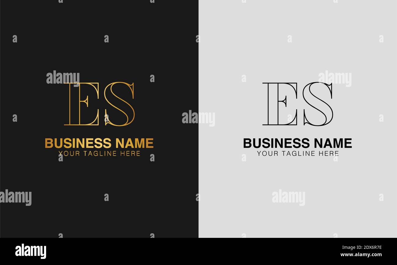 ES E S initial based abstract modern minimal creative logo, vector template image. luxury logotype logo, initial logo. Stock Vector