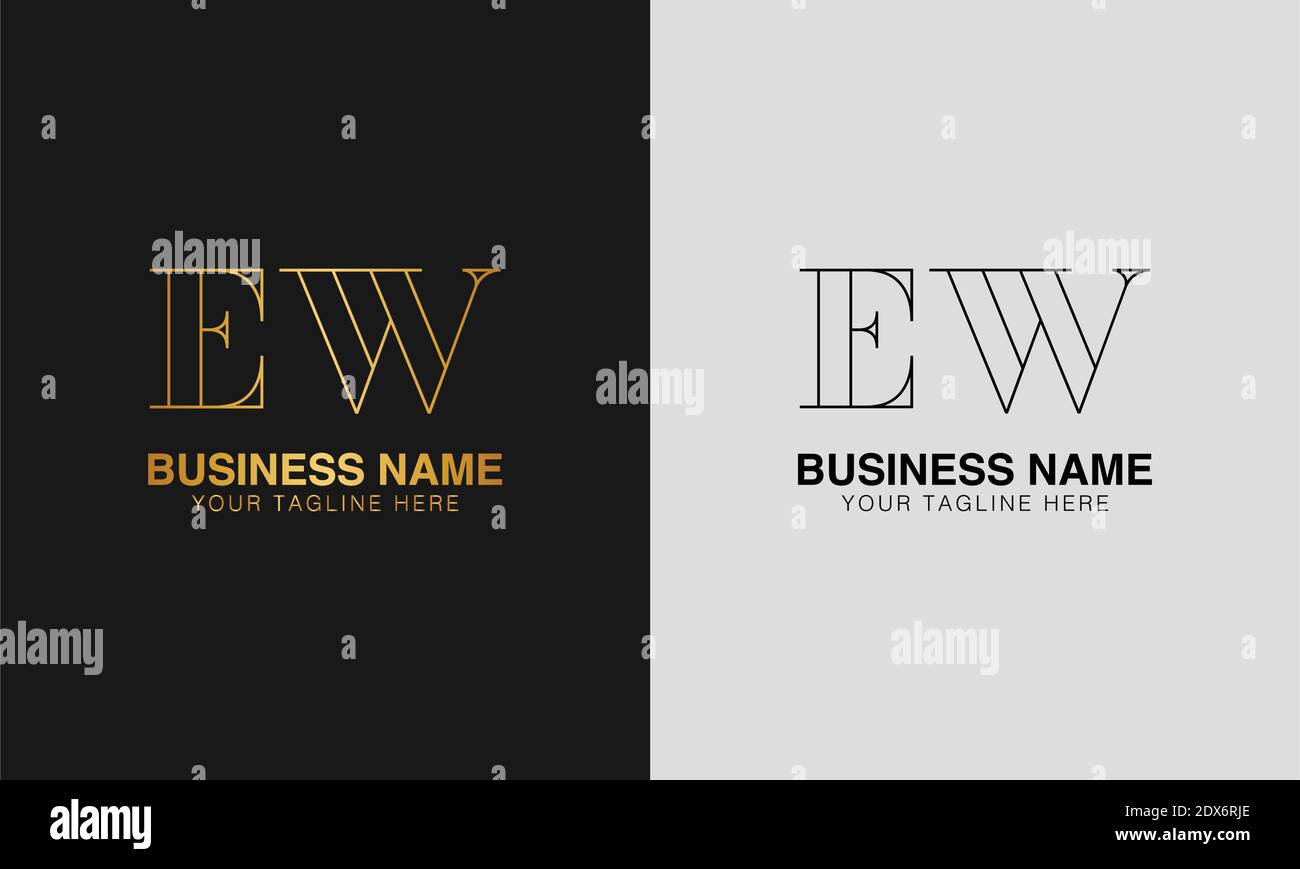 EW E W initial  based abstract modern minimal creative logo, vector template image. luxury logotype logo, initial logo. Stock Vector